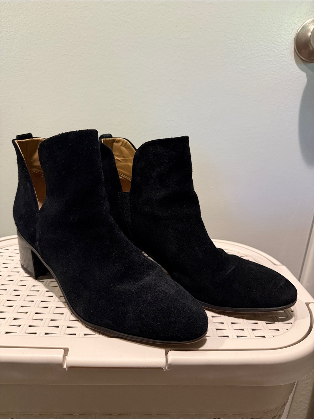 Franco Sarto Black Suede Women's Ankle Boots - Classic Chelsea Style